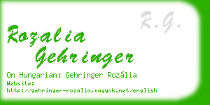 rozalia gehringer business card